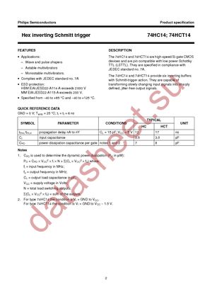 74HCT14D,652 datasheet  